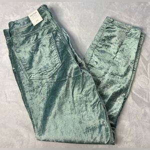 Lucky Brand Mint Green Velvet Mid-Rise Pants Size 29 NWT